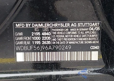 2006 Mercedes-Benz E 350 z USA, uszkodzony, nr VIN WDBUF56J96A790249